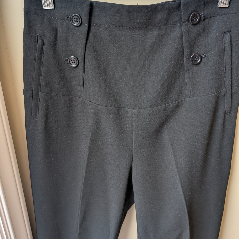 Black Button-Detail Trousers